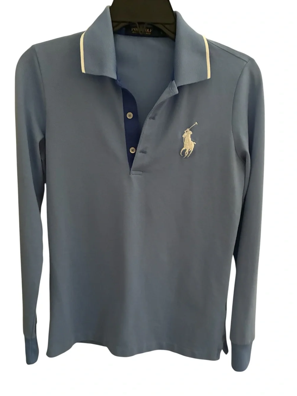 Polo Ralph Lauren Long Sleeve Polo - Light Blue with White Logo Men’s Size S